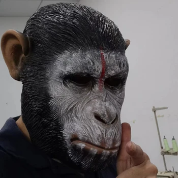 Gorilla maszk újdonság majom orangután csimpánz maszk majom vezető cosplay jelmez fejfedő állati fej latex maszk Halloween party kellék