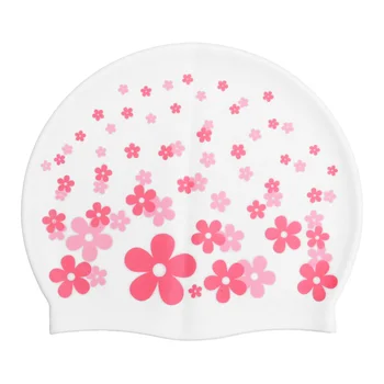 Gyermek úszás rajzfilm szilikon vízálló fülvédő fül úszómedence kalap gyermek sapka (rózsapiros virág gyermek gumi sapka)