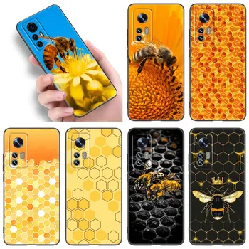 Honey Bee sárga méhsejt telefontok Xiaomi Mi 8 9 SE 10 10T 11 12 A2 Lite 9T 11T 12S 12T 13 Pro 12X 11i puha fekete tok