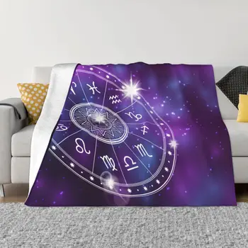 Horoszkóp Misztikus Tarot kártyák Takaró Könnyű, lélegző dekoratív ágy Takarók luxus ágyneműhöz Utazás Kemping