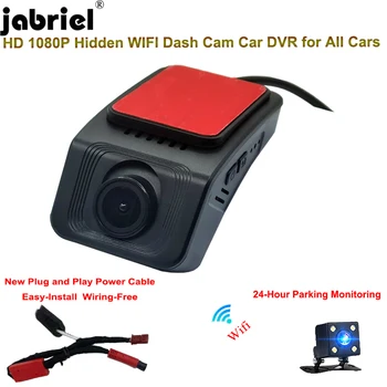 Jabriel Full HD 1080P automatikus WiFi autós DVR Dash Cam első és hátsó kamera autókhoz 24H parkolómonitor autó vezetés videofelvevő
