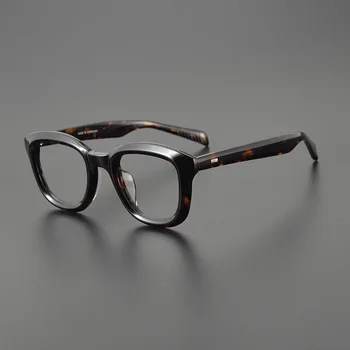 Japán kiváló minőségű acetát szemüveg Férfi trend klasszikus amerikai retro szemüvegkeret Szögletes rövidlátó női szemüveg Uniszex