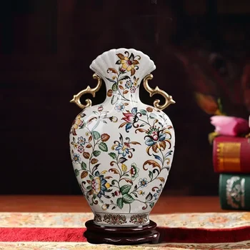Jingdezhen kerámia európai váza Antik repedés máz virágkötészet váza Nappali Bogujia lakberendezési váza
