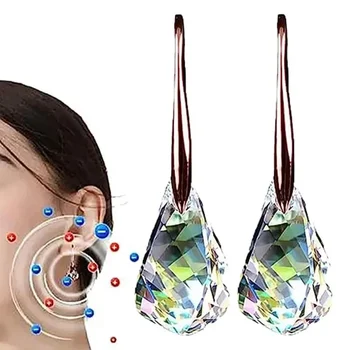 Karcsúsító mágneses fogyókúrás fülbevaló csillogó strassz lógó kvarc kő nyiroklefolyó fülbevaló divatékszerekhez