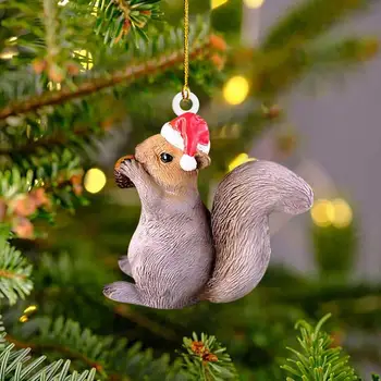 Karácsonyi állat medál Karácsonyfa függő dekoráció Autó medál Mókus Jávorszarvas Nyúldísz ünnepi házibuli dekorációhoz