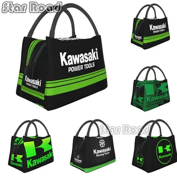 Kawasaki motorkerékpár logó Nagy méretű uzsonnás táskák hőhűtőhöz Bento Box női uzsonnás doboz Ételtáska irodai iskolai munkához