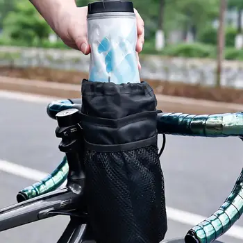 Kerékpáros palacktáska Univerzális kerékpár kulacstartó táska vízálló hálóval Zsebrögzítő szalagok Hordtasak kerékpározáshoz
