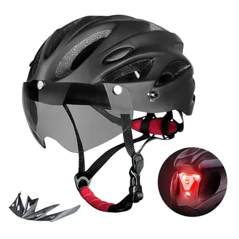  Kerékpáros sisak LED hátsó lámpával Felnőtt kerékpáros sisak Fit 58-62cm könnyű, lélegző színes kerékpáros sisakok Kiegészítők