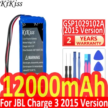 KiKiss 12000mAh akkumulátor GSP1029102A JBL töltéshez 3 töltés3 2015-ös verzió hangszóró Bateria + ingyenes eszközök