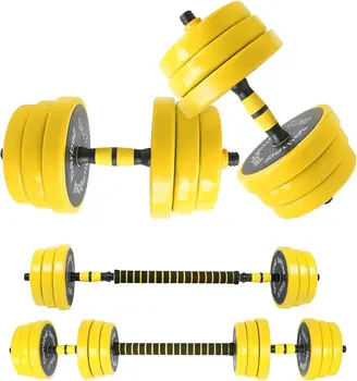 KIKOQEEN Fitness súlyzó súlycsoport, súlyzó súlyzó készlet otthoni edzőtermekhez, 12 tányérral és 1 standard súlyzóval felszerelve