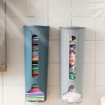 Konyha Műanyag zacskótartó Szervező Falra akasztható szemeteszsák tároló doboz Kivehető konténer Háztartási tároló doboz tartozék