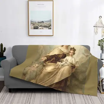 Kármel-hegyi Miasszonyunk takaró Jézus Krisztus betlehemes gyapjú bársony könnyű ultrapuha takarók ágyhoz szőnyeg darab