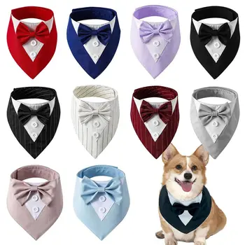 Kényelmes, állítható szmokingkötő csokornyakkendő kisállat kiegészítők csokornyakkendő nyakörv kutya nyakkendő formális nyakkendő kisállat nyál törölköző