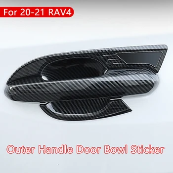 Külső kilincs matrica ABS szénszálas ezüst ajtótál fogantyúfedél burkolat Toyota RAV4 Refit 20 21 autós kiegészítőkhöz
