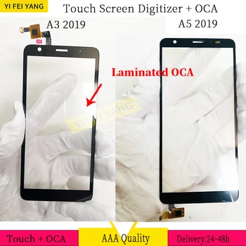 LCD elülső érintőképernyő digitalizáló, üveglencse OCA ragasztóval ZTE Blade A3 Lite/a3 a5 2019, 10PC