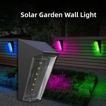 LED napelemes fali lámpa kültéri vízálló kerti dekorációs fény színes kétszínű láng napelemes lámpa erkély kerítés lépcső lámpák