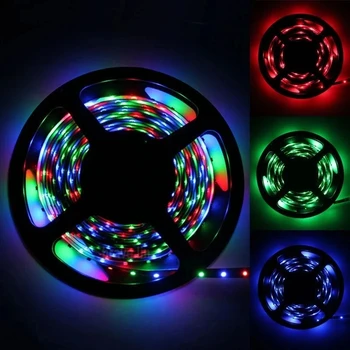 LED szalag lámpa 12V 5M 300 LED SMD 3528 dióda szalag RGB és egyszínű Kiváló minőségű LED szalag rugalmas lakberendezési lámpák
