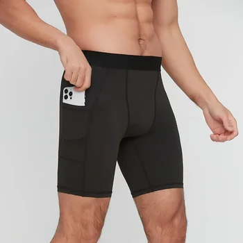 LO férfi szűk sportnadrág Capris kosárlabda edzés alsó fitnesz rövidnadrág gyorsan száradó rövidnadrág zsebekkel