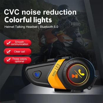 LX3 motorkerékpár sisak Bluetooth 5.0 fejhallgató kihangosító vezeték nélküli fülhallgató sisak vízálló fejhallgató zenelejátszó fénnyel