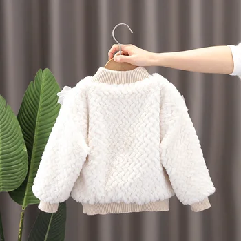 Lányok kapucnis pulóverek pulóverek Pamut felsőkabát 2024 Fehér tavasz ősz Szélálló gyerek hosszú ujjú gyermekruházat