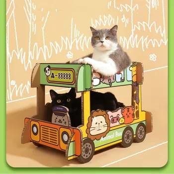 Macskaház macska kaparótábla kétrétegű nagy terű kisállatágy kopásálló hullámkarton macska karcolás játék macska apartman