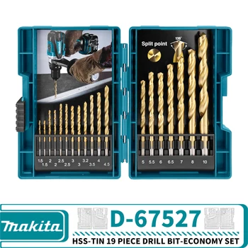 Makita D-67527 HSS-TiN 19 részes fúrószár gazdaságos készlet Elektromos kéziszerszám tartozékok fúróhoz