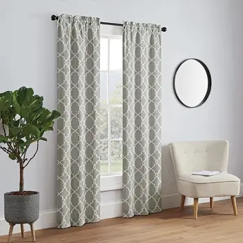 Modern dekoratív rúdzsebes ablakfüggönyök hálószobába vagy nappaliba (dupla panel), 28
