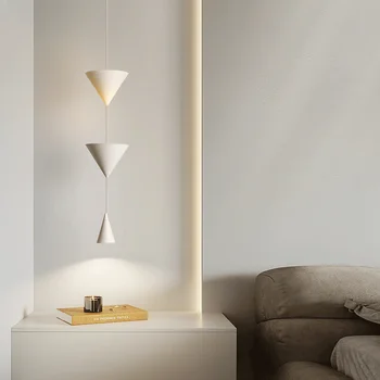 Modern hálószoba Éjjeli csillárok Nordic Living Room LED lakberendezés Étterem Bár kúp alakú kreatív függővilágítás