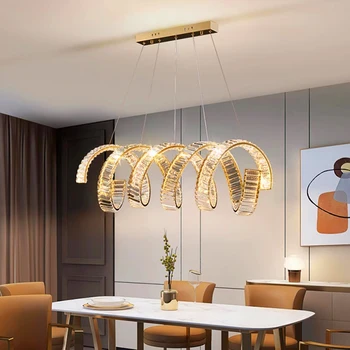 Modern lakberendezési szalonlámpák a nappaliban okos kristály függőlámpák étkező beltéri világítás