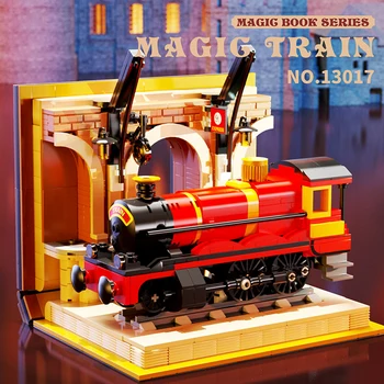 Mágikus vonat könyv Kis részecske építőelem dekoráció összeszerelés modell gyermek puzzle játék fiú lány születésnapi ajándék barátnak