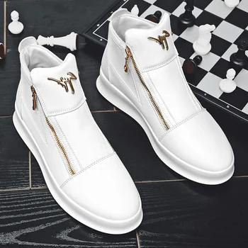 Márka Sport Gördeszka cipők Férfi platform tornacipő Fehér luxuscipők Férfi designer gördeszkás cipők Divat férfi bőr cipők