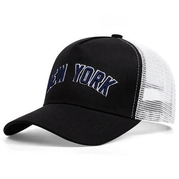 New York-i férfi rajzfilm kamionos kalap 3D hímzés baseball sapkák Shade légáteresztő hálós kalap