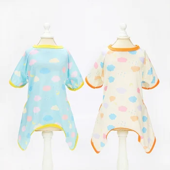 Nyár Kisállat nyomtatott ruhák Otthoni viselet Kiskutya pizsama ruházat Hercegnő kisállat négylábú ruhák uszkár Teddy Chihuahua