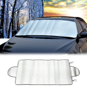 Nyári autó napernyők UV védelem Autó hótakaró Téli hordozható összecsukható autó szélvédő Napernyő Auto Külső kiegészítők