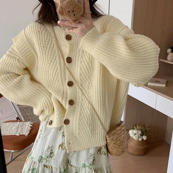 Női kötött laza pulóver Cardigan őszi és téli hosszú ujjú koreai stílusú Dongdaemun Új Cardigan női ruhák