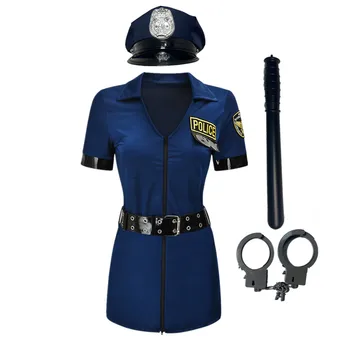 Női szexi rendőr Női rendőr Rendőr Cosplay jelmezek Rendőrök egyenruha Halloween Party előadás Díszes ruha