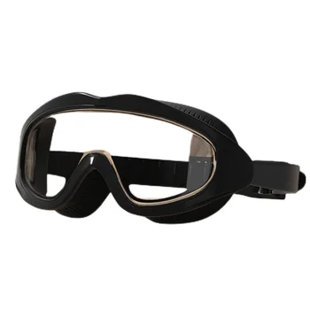 Nők Férfi szilikon Nagy keret úszószemüveg Professzionális búvárszemüveg Ködgátló 3 rétegű PC átlátszó lencse medence szemüveg