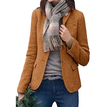 Nők Kiváló minőségű blézer egyenes és sima kabát Office Lady stílusú kabát Üzleti formális viselet Candy színű nehéz felsők