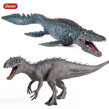 Oenux Őskori dinoszauruszok Brinquedo Savage Mosasaurus Jurassic Indominus Rex állatok Modell akciófigurák gyűjteménye Gyerek játék