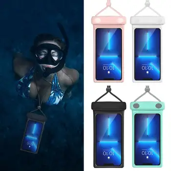 Phone vízvédő tasak Mobiltelefon tok Száraz táska Vízálló állítható átlátszó telefon Száraz táska zsinórral snorkelinghez