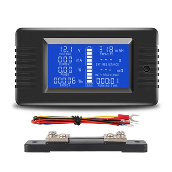 PZEM015 Digitális DC 0-200V feszültségáram 50A sönt autó akkumulátor tesztelő feszültségmérő monitor 12V 24V 48V