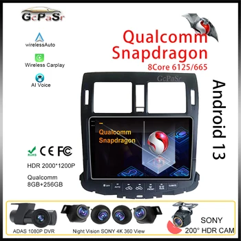 Qualcomm Toyota Crown 2010 - 2013 multimédiás autós lejátszó Autoradio GPS videó navigáció vezeték nélküli Android Auto Wifi 5G No 2din