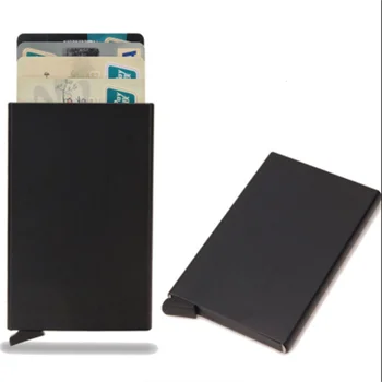 Rfid Smart pénztárca kártyatartó fém vékony vékony férfi női pénztárcák Pop Up minimalista pénztárca Kis fekete pénztárca fém vallet