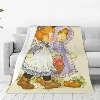 Sarah Kay Anime Gyermek festőművész Takaró Meleg gyapjú Puha flanel takarók ágyhoz kanapé Kezdőlap Tavasz Ősz
