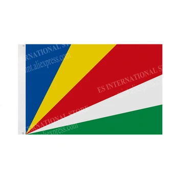 Seychelle-szigetek zászló Nemzeti grafika Egyedi nyomtatott függő banner design Kültéri sport poliészter tengelyfedél Grommet 3X5FT 90X150CM
