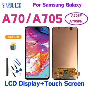 Super AMOLED Samsung Galaxy A70 A705 A705F SM-A705F LCD kijelző + érintőképernyős digitalizáló szerelvény A70 2019 A70 LCD