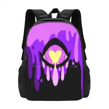 szem Viszlát 2 újonnan érkezők Uniszex táskák Diáktáska hátizsák Küklopsz Monster Slime Lila pasztell gót