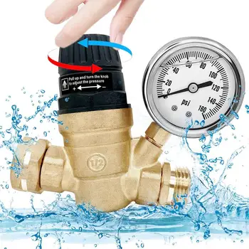sárgaréz víznyomás-szabályozó RV fogantyú állítható víznyomáscsökkentő biztonságos és egészséges víznyomás-szabályozó eszköz