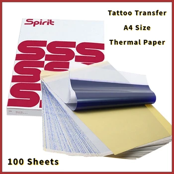 Tattoo A4 Transfer papír 100 lap Tattoo Transfer papír stencil Carbon fénymásoló Spirit Stencil Carbon 4 rétegű hőpapír