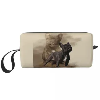 Travel Cool Francia Bulldog piperetáska Divat kisállat kutya smink kozmetikai szervező Női szépség tárolás Dopp készlet tok